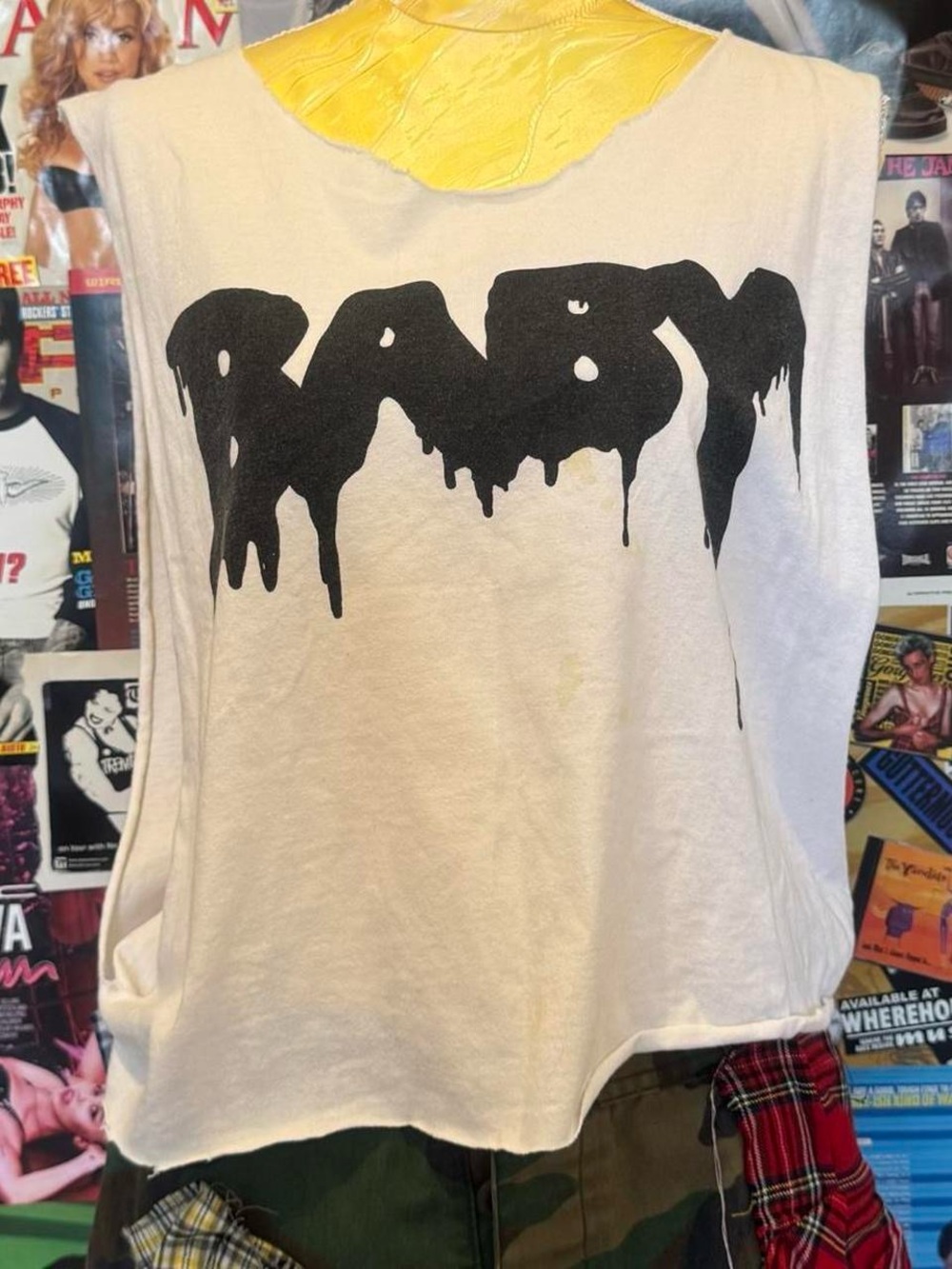 Unbranded Kids White Sleeveless 'BABY' Graphic Tank Top